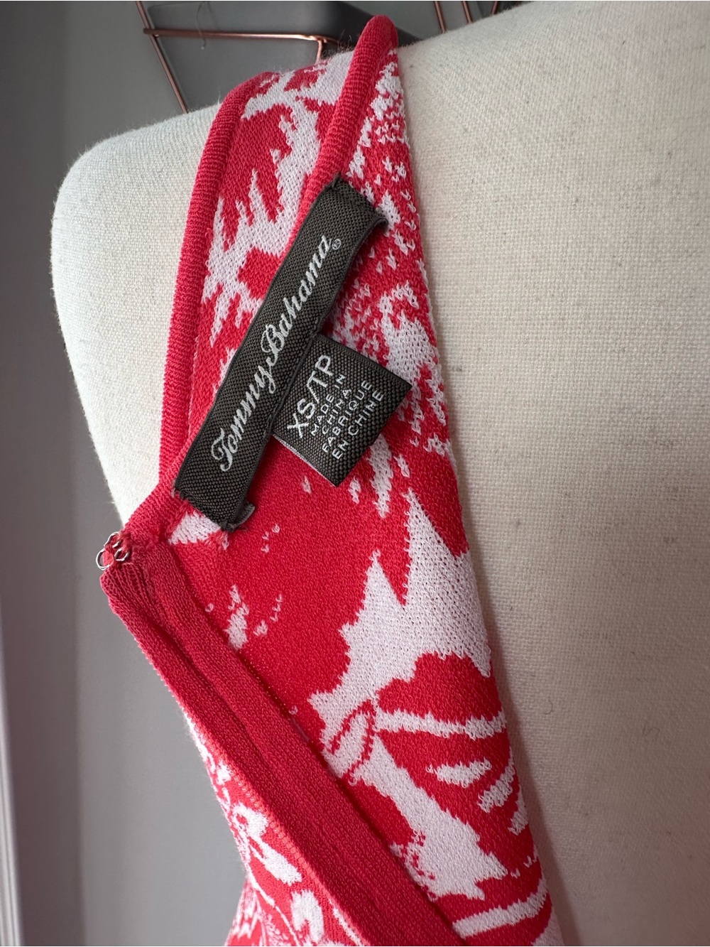 Tommy Bahama Coral Pink and White Del Lago Floral Maxi Knit Dress Size XS - Picture 8 of 9